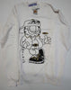 Adult M White Sweatshirt Featuring Garfield Flipping A Coin - We Got Character Toys N More